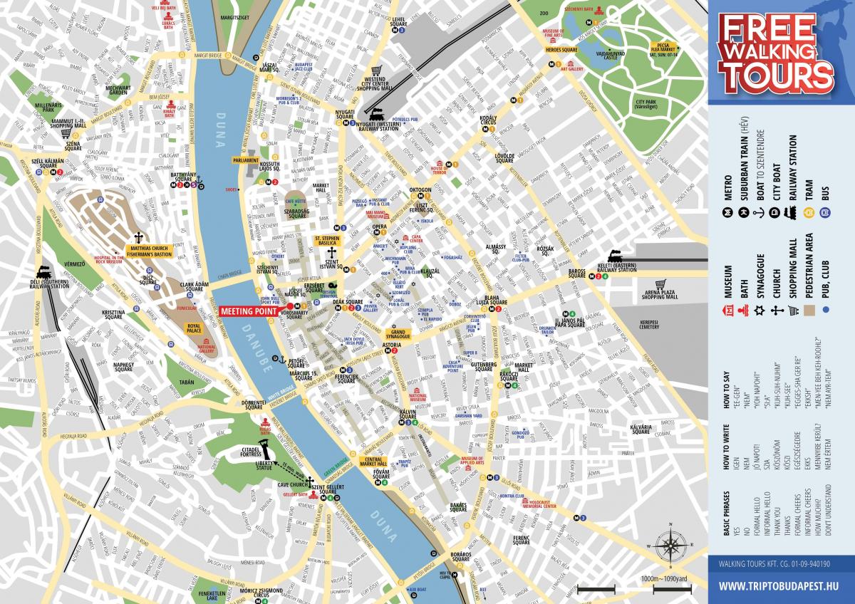 mapa budimpešti hoda