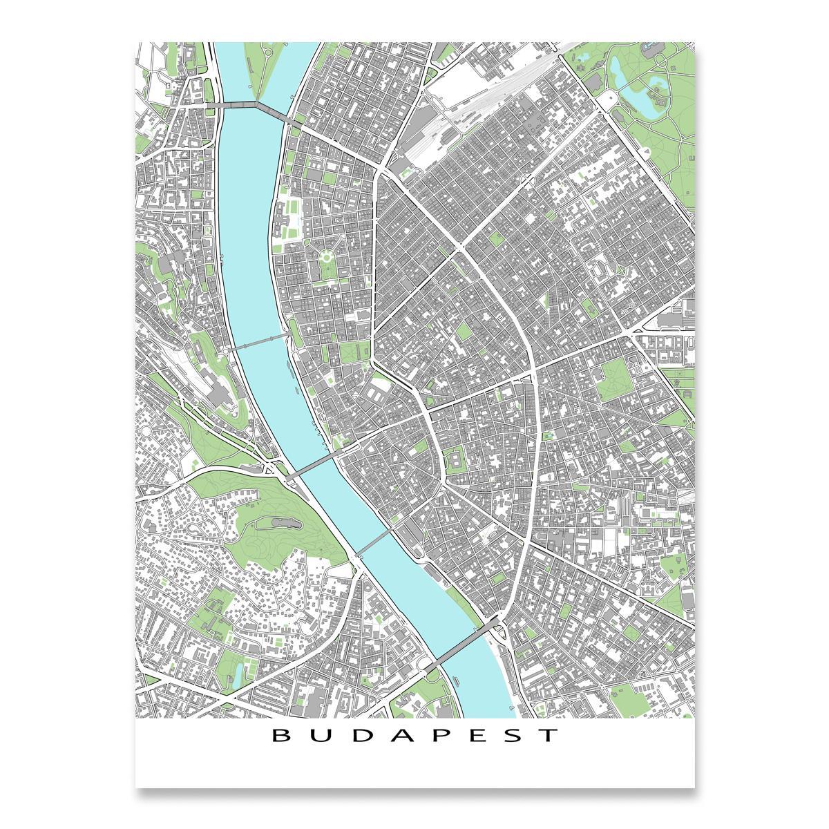 mapa budimpešti mapu otisak