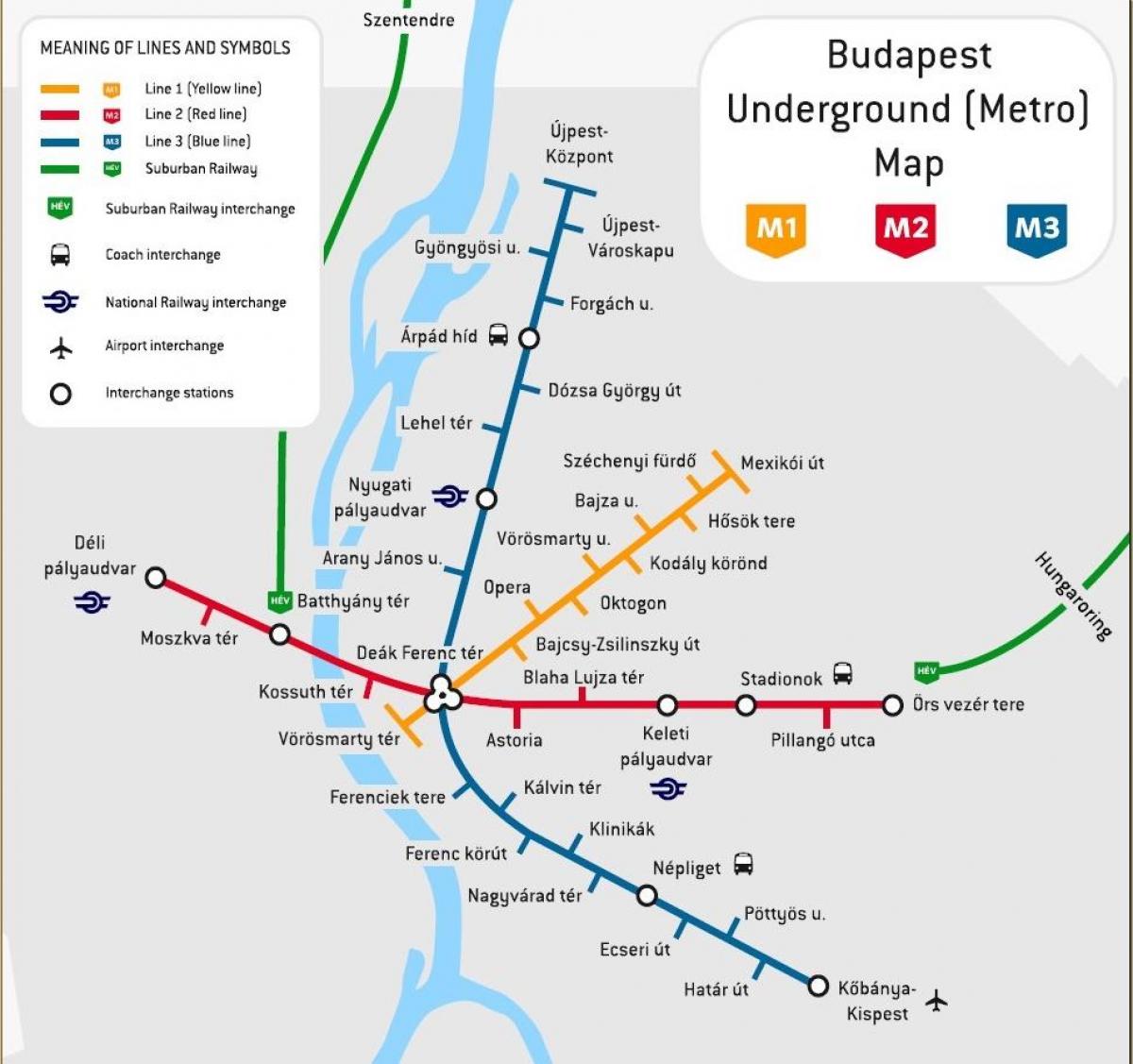 metro mapu budimpešti mađarske