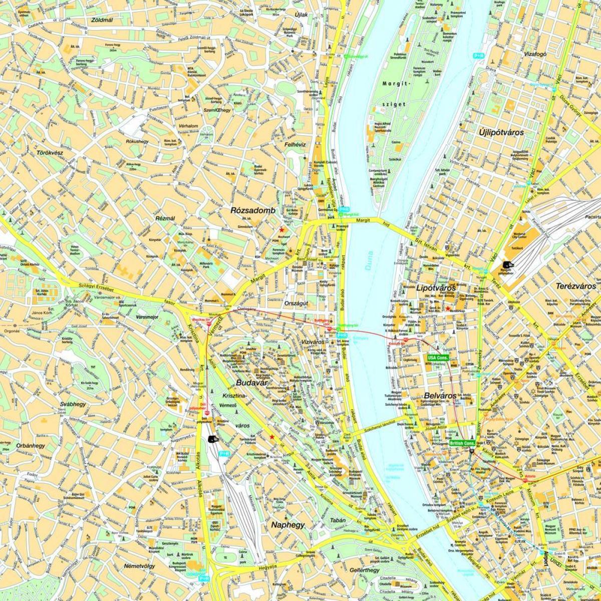 mapa budimpešti i okolno podrucje