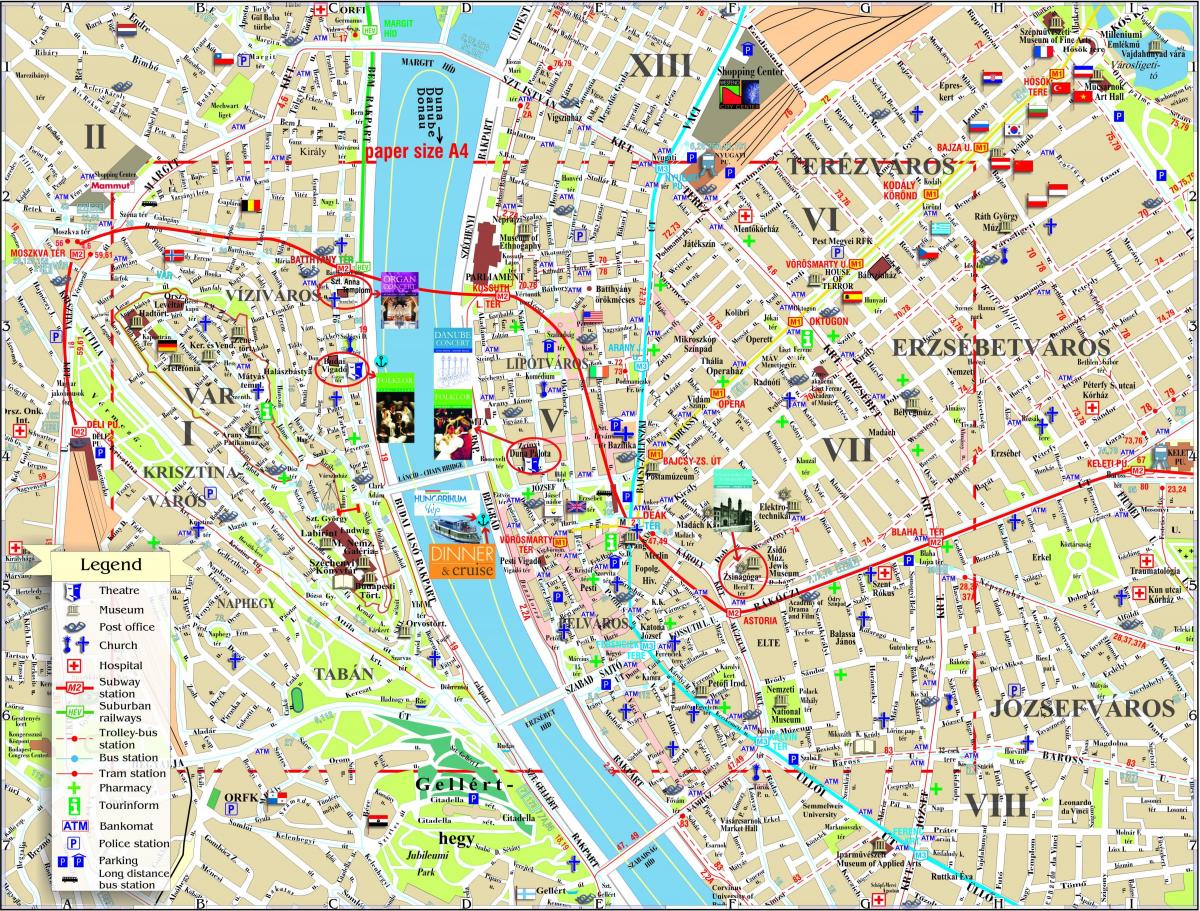 budimpešti grad mapa sa atrakcije