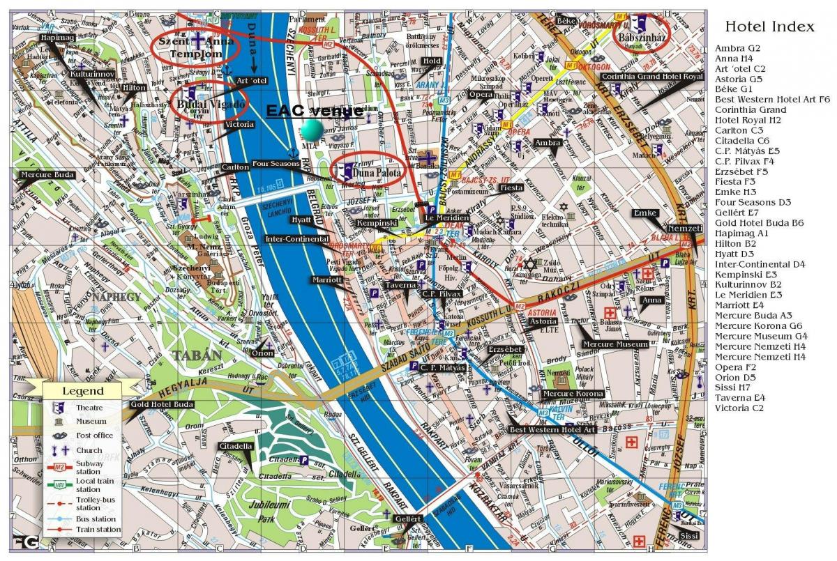 mapa hilton-u budimpešti