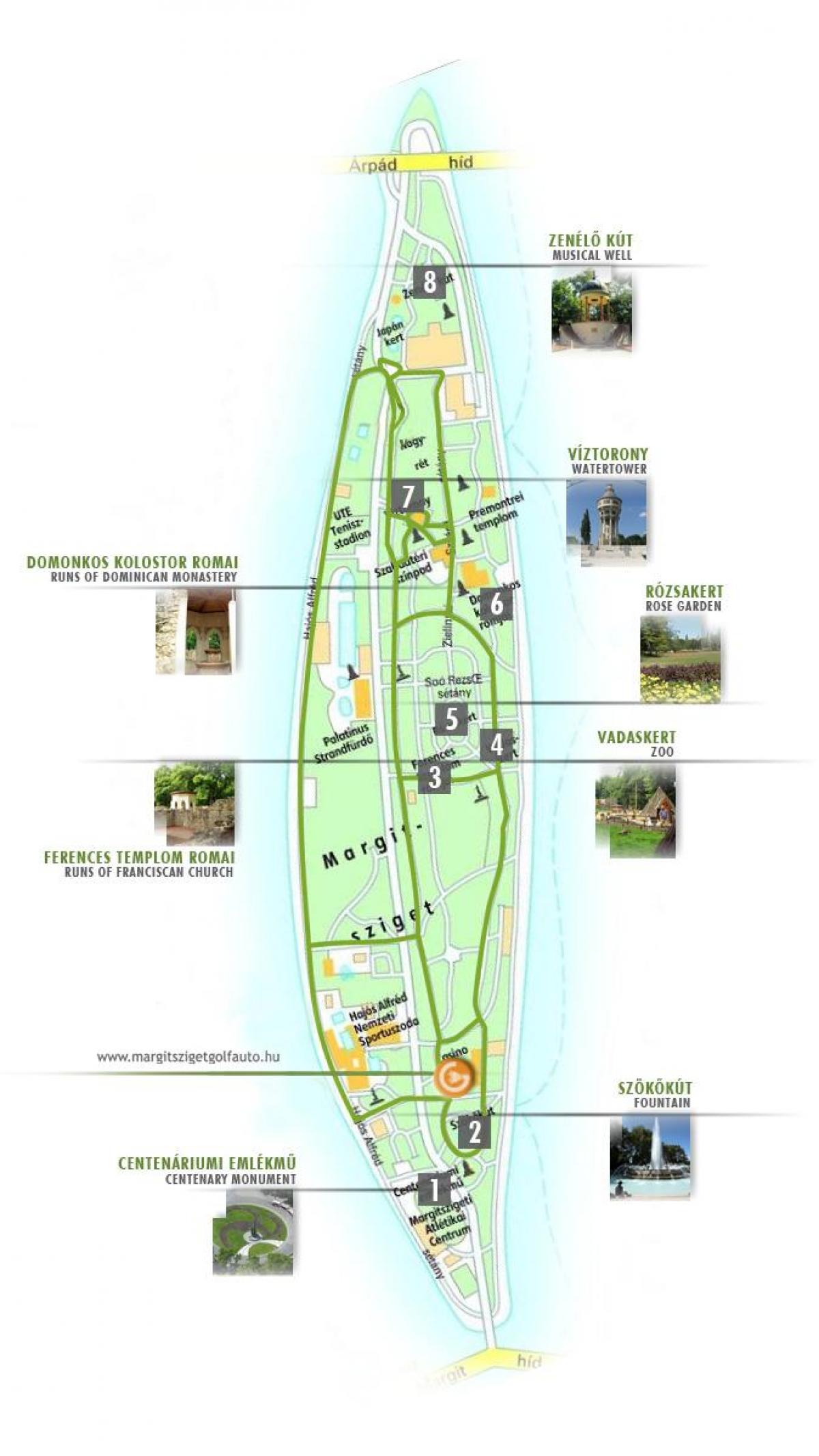 mapa margaret ostrvo budimpešti