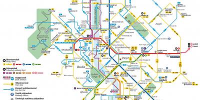 Budimpešti autobusne linije mapu