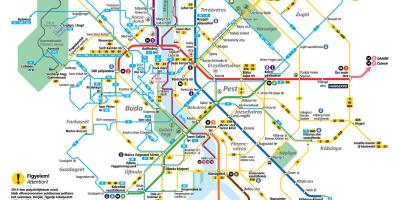 Budimpešti tramvaj mapu