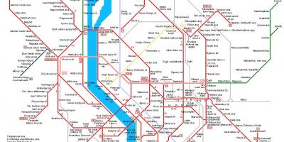 Tramvaj linije budimpešti mapu