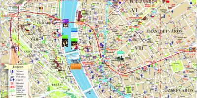 Budimpešti grad mapa sa atrakcije