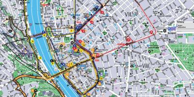 Budimpešti hop na hop sa autobusa mapu