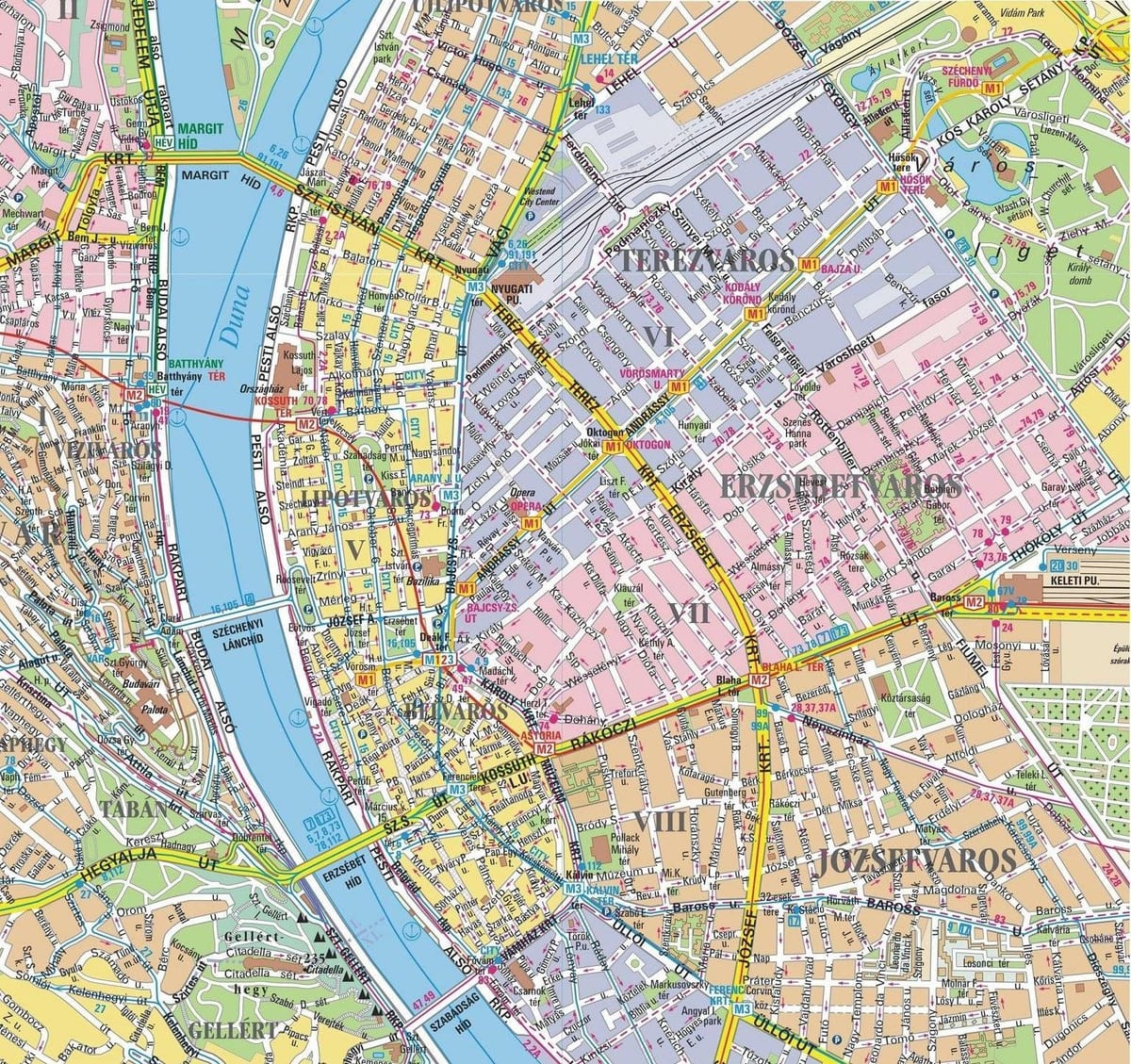 mapa okruga u budimpešti