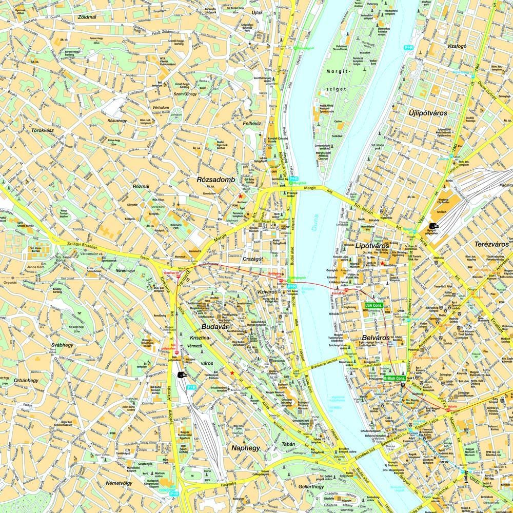 mapa budimpešti i okolno podrucje