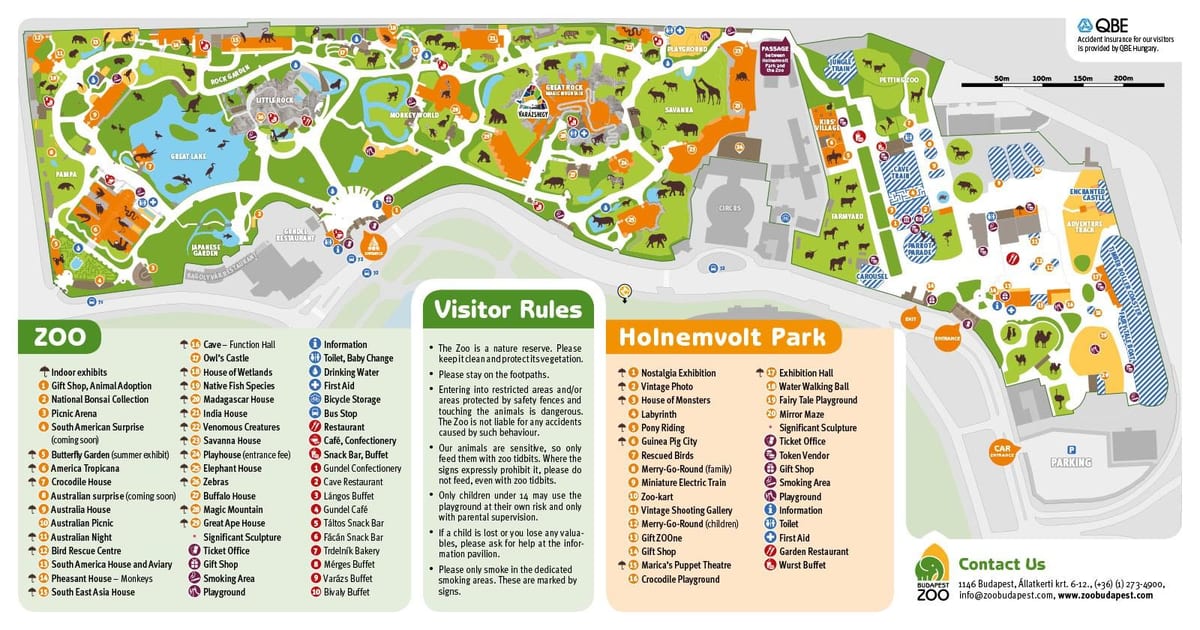 mapa zoo-u budimpešti
