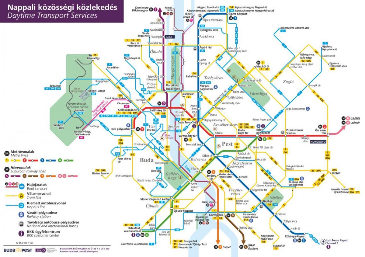 autobus budimpešti mapu