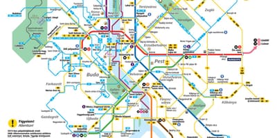Budimpešti tramvaj mapu