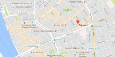 Mapa budimpešti crvenih fenjera