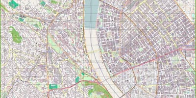 Ulična mapa u budimpešti mađarske