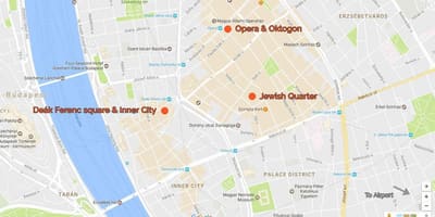 Mapa deak kvadratnih budimpešti